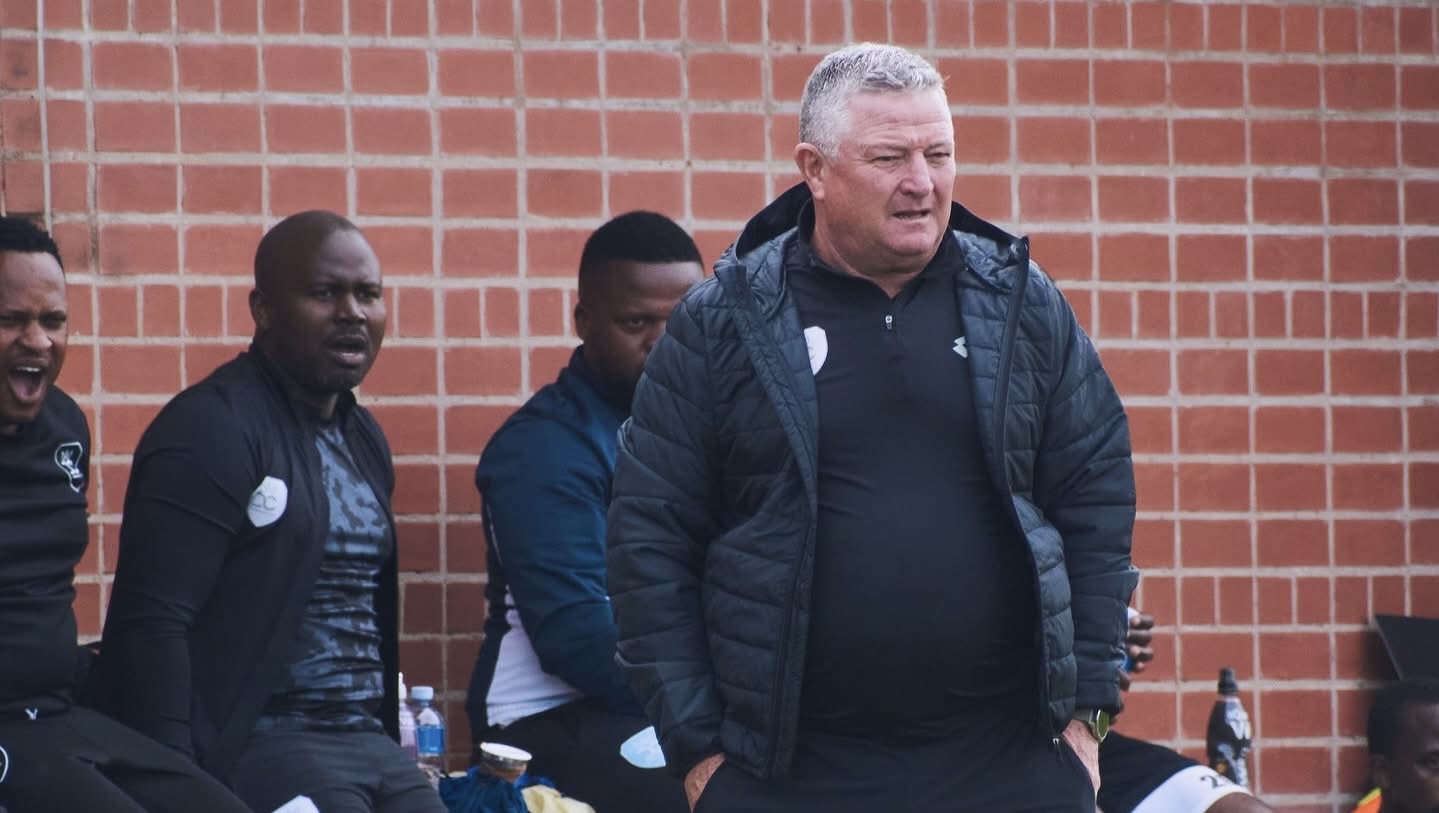 Durban City FC head coach Gavin Hunt giving instructions to the team