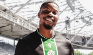 Hannover 96 new centre-back Ime Okon during unveiling