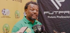 Jabulani 'S-curl' Mendu addressing members of the media
