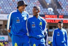 Khuliso Mudau and Neo Maema of Mamelodi Sundowns