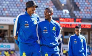 Khuliso Mudau and Neo Maema of Mamelodi Sundowns