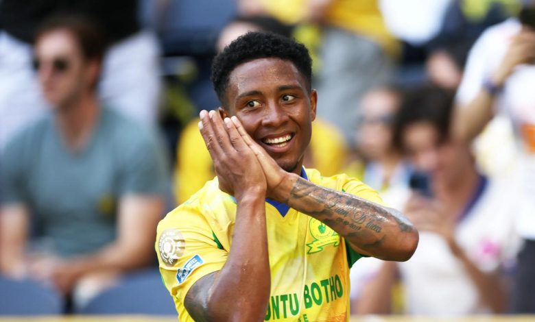 Mamelodi Sundowns star Lucas Ribeiro celebrating a goal in the FIFA Club World Cup