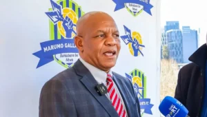 Marumo Gallants chairman Abram Sello speaking