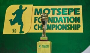 Motsepe Foundation Championship trophy during the unveiling