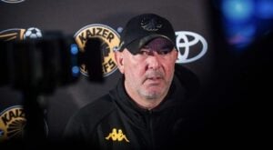 Kaizer Chiefs coach Nasreddine Nabi speaking with media