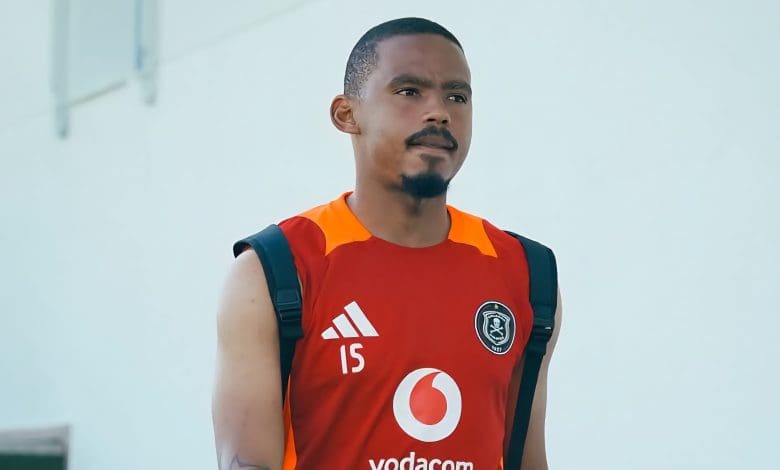 Oswin Appollis walking to training during a pre-season camp with Orlando Pirates in Spain