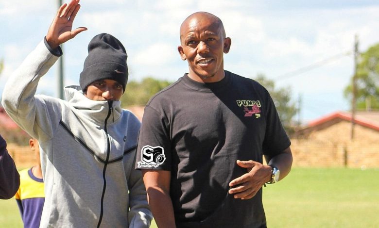 Pogiso Makhoye and Monnapule Saleng of Orbit College FC