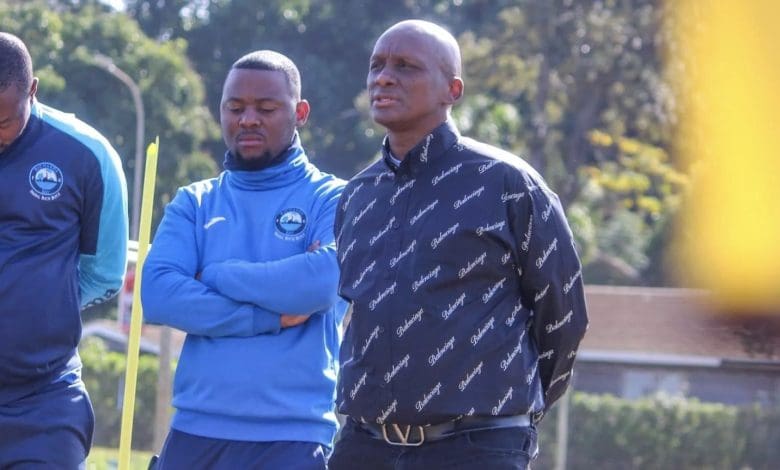 Richards Bay FC boss Jomo Biyela with the team