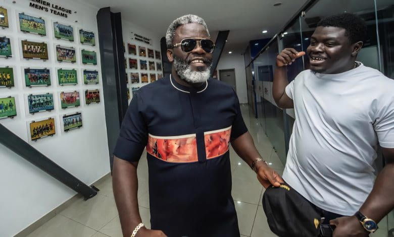 Samuel Kuffour inside the Professional Footballers Association of Ghana offices.