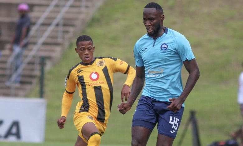 Richards Bay FC attacker Somila Ntsundwana on the ball against Kaizer Chiefs