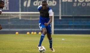 South African right-back Mhleli Mabuza at his new club Amora FC