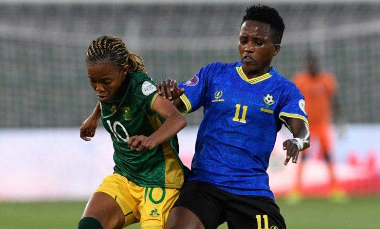 Tanzania v Banyana Banyana in a WAFCON match