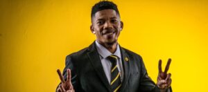 Tebogo Potsane during his unveiling at Kaizer Chiefs