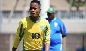 Former Golden Arrows utility player Tebogo Tlolane during training session