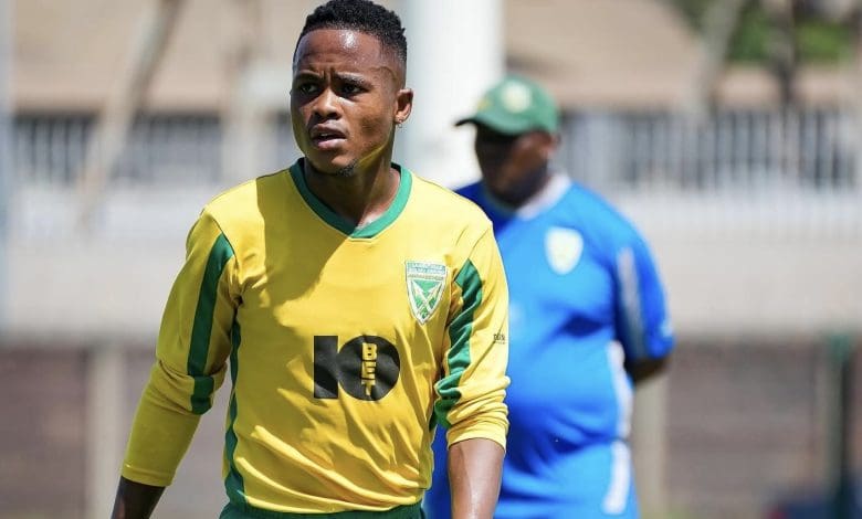 Former Golden Arrows utility player Tebogo Tlolane during training session