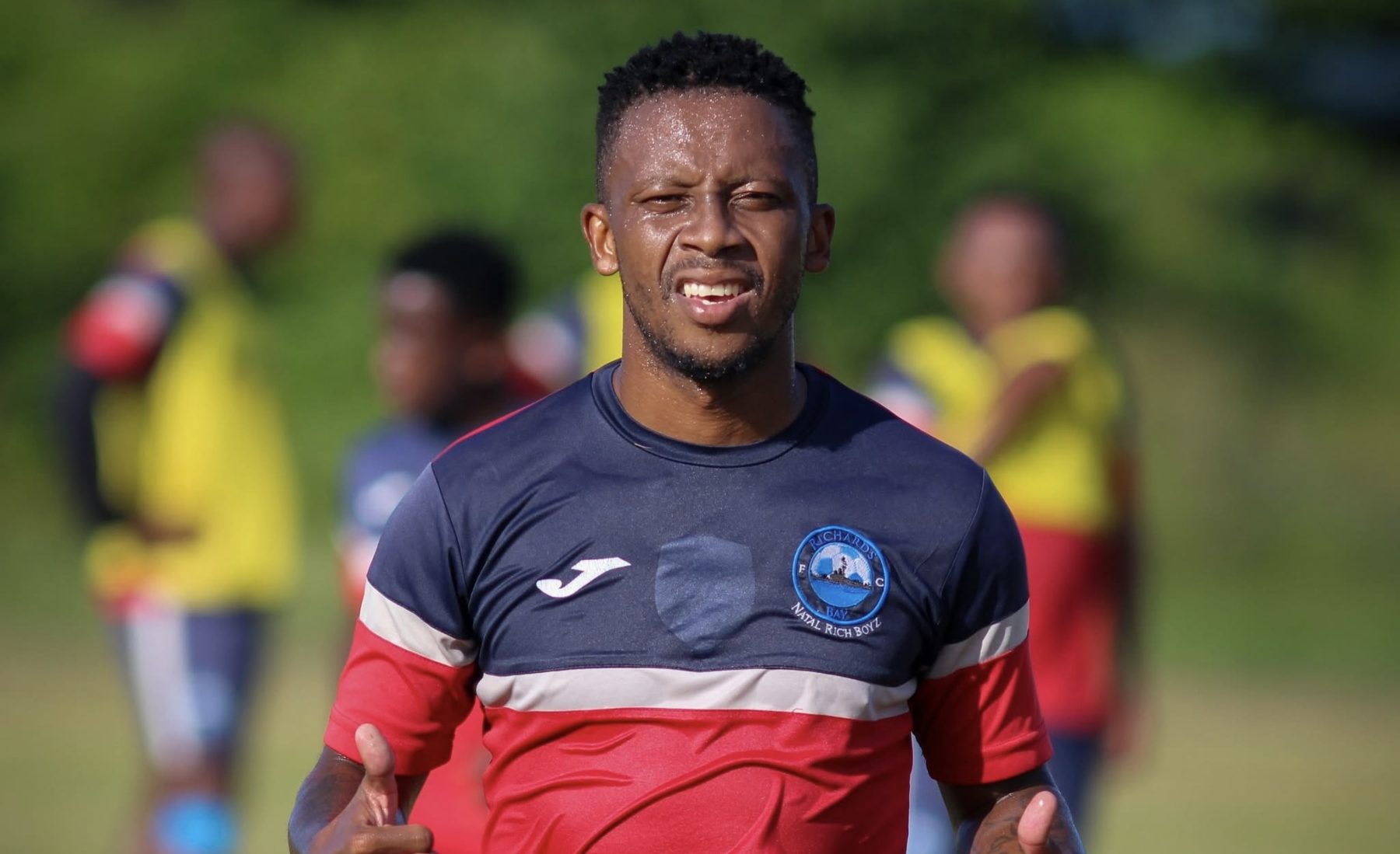 Richards Bay FC striker Thabiso Kutumela during training session 