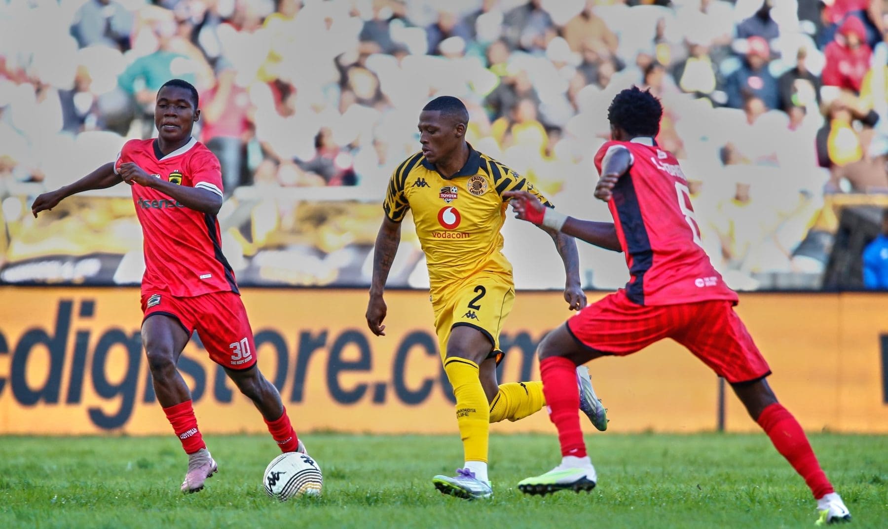 Kaizer Chiefs right-back Thabiso Monyane in action against Asante Kotoko 