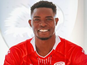 Toaster Nsabata during his unveiling by Sekhukhune United