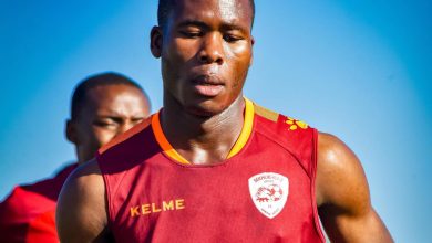 Vuyo Letlapa of Sekhukhune United at training