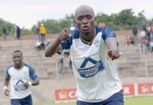Washington Navaya celebrating a goal for TelOne FC
