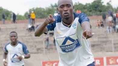 Washington Navaya celebrating a goal for TelOne FC