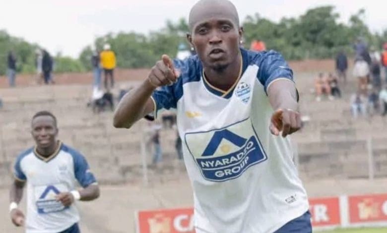 Washington Navaya celebrating a goal for TelOne FC