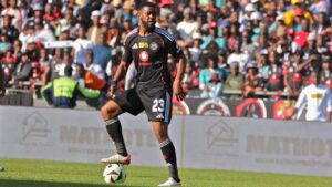 Sipho Mbule of Orlando Pirates in action