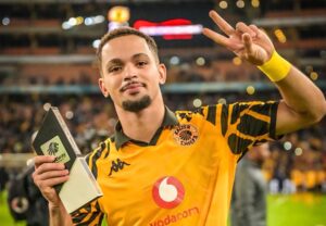 Aden McCarthy with a man of the match award after a Betway Premiership match