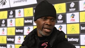 AmaZulu FC head coach Arthur Zwane speaking on SuperSport TV