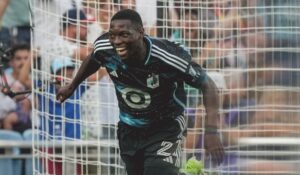Bongokuhle Hlongwane after scoring