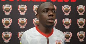 Chris Matombo addressing the media during a Venda FC media day