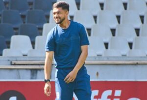 Durban City FC midfielder Haashim Domingo on the pitch