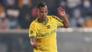 Fawaaz Basadien making his debut for Mamelodi Sundowns