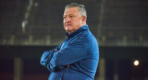 Gavin Hunt standing on the touchline during the match
