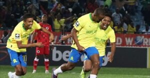 Mamelodi Sundowns strikers Iqraam Rayners and Lucas Ribeiro