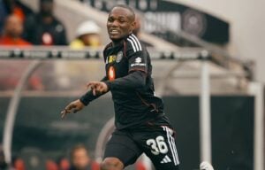 Kamogelo Sebelebele in action for Orlando Pirates