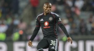 Kamogelo Sebelebele in action for Orlando Pirates