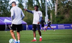 Katlego ‘Tsiki’ Ntsabeleng at training