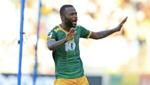 Former Golden Arrows striker Knox Mutizwa celebrating after scoring a goal