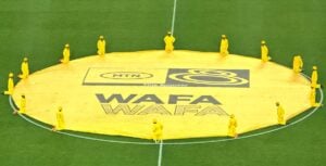 The MTN8 branding displayed at the Peter Mokaba Stadium in Polokwane.