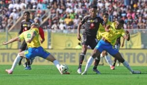 Mamelodi Sundowns against Orlando Pirates in the MTN8 semi-final