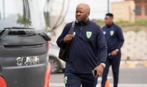Golden Arrows coach Manqoba Mngqithi arriving at the stadium