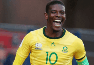 Neo Maema in action for Bafana Bafana at CHAN 2025