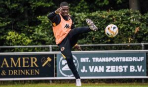 Nkanyiso Shinga of Kaizer Chiefs at training