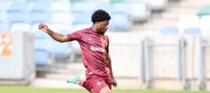 Omega Mdaka in action for Stellenbosch FC