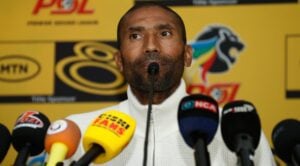 Orlando Pirates coach Abdeslam Ouaddou addressing the media