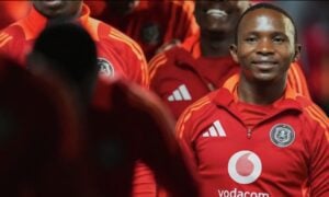 Ndabayithethwa Ndlondlo entering the field during his time at Orlando Pirates