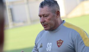 Stellenbosch FC head coach Steve Barker during the training session