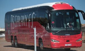 TS Galaxy Bus parked outside the Solomon Mahlangu Stadium in Mpumalanga.
