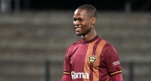 Thabo Moloisane with a smile during a Stellenbosch FC League match